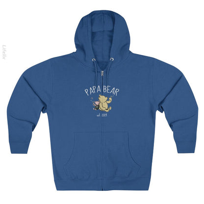 Winnie de Poeh Papa Beer Wit Hoodie met rits door @Pedro.Flowe