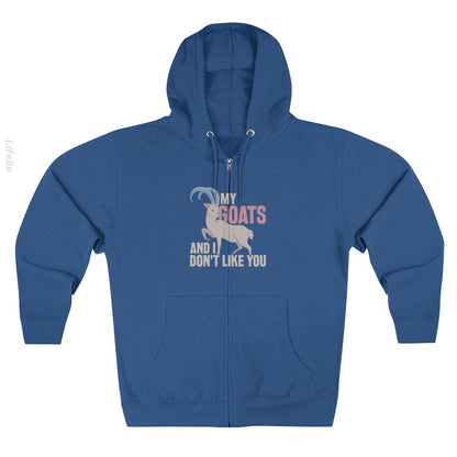 Goat Farming Funny Farmer Zip Hoodies By @Silviaro