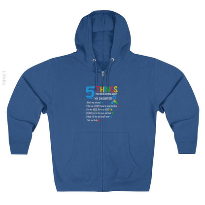 Autistic Daughter Autism Awareness Support Mom Dad Parents Zip Hoodies By @Tacticgr