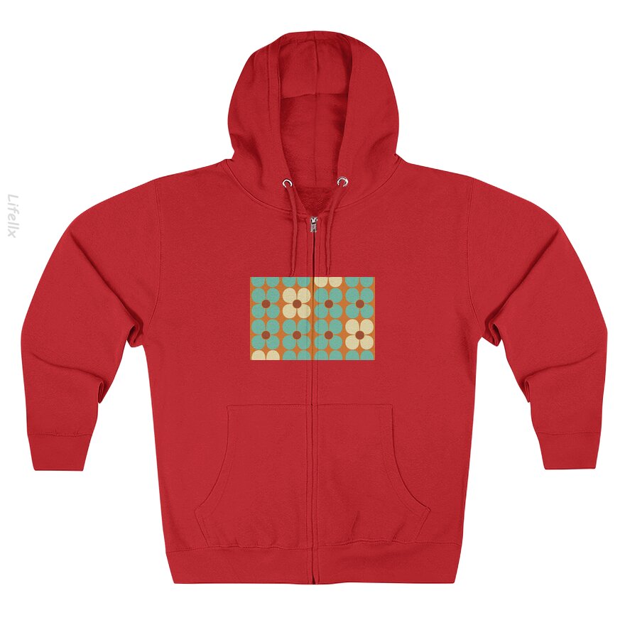 Retro Land Bloemkracht Hoodie met rits door @Breez