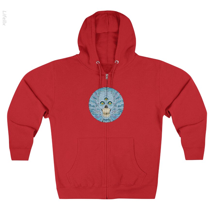 Three Eyed Devils Skulls Halloween Zip Hoodie By @Silviaro