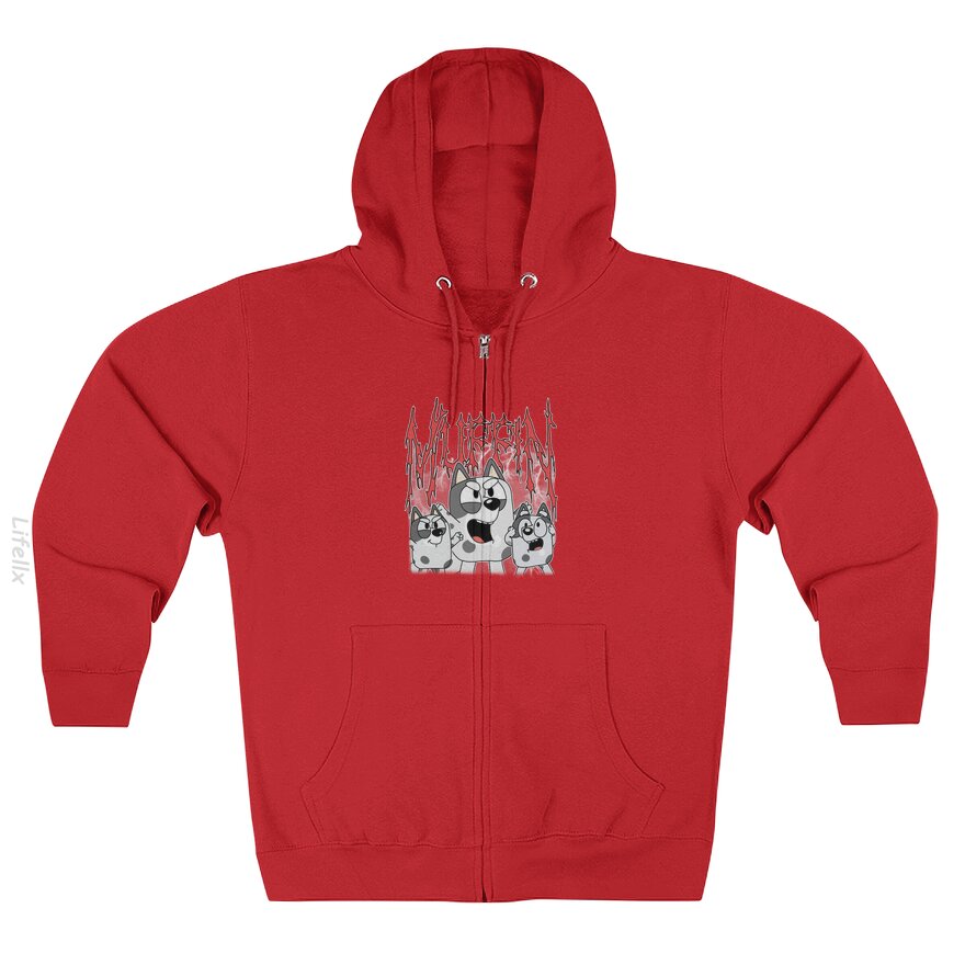 BlueyDad Muffin Metal Zip Hoodie By @Chetan_Art