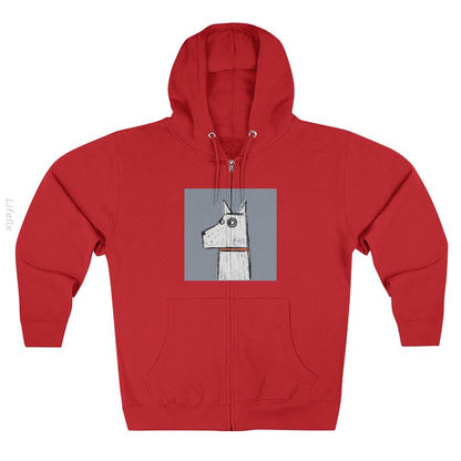 Arthur witte hond Hoodies met rits door @Silviaro