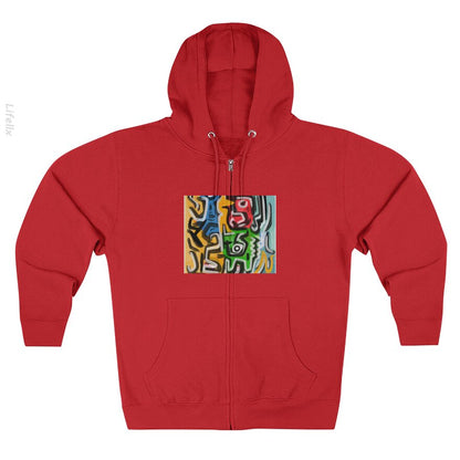 Primitive street art abstract Zip Hoodie By @Silviaro