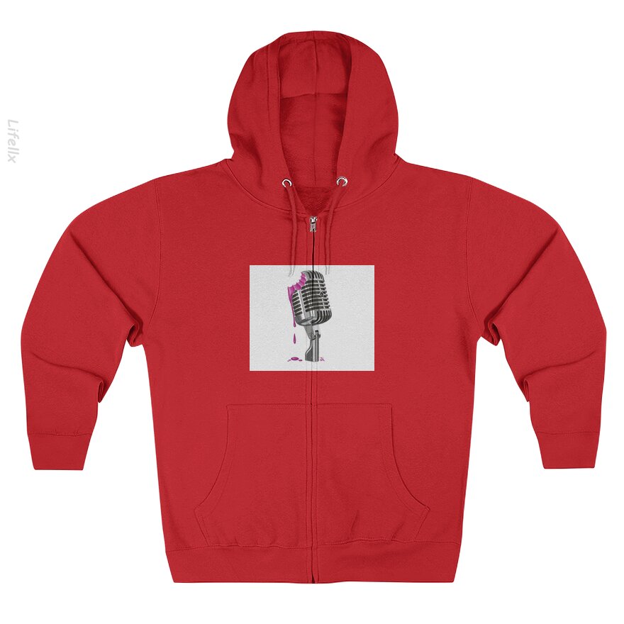 Bite the Microphone Pink Zip Hoodies By @Breez