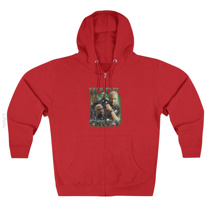 Beperkte Wade Grijs Karakter Film Vintage Hoodie met rits door @Silviaro