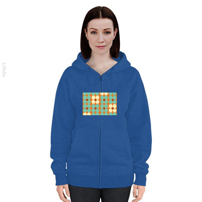 Retro Land Bloemkracht Hoodie met rits door @Breez