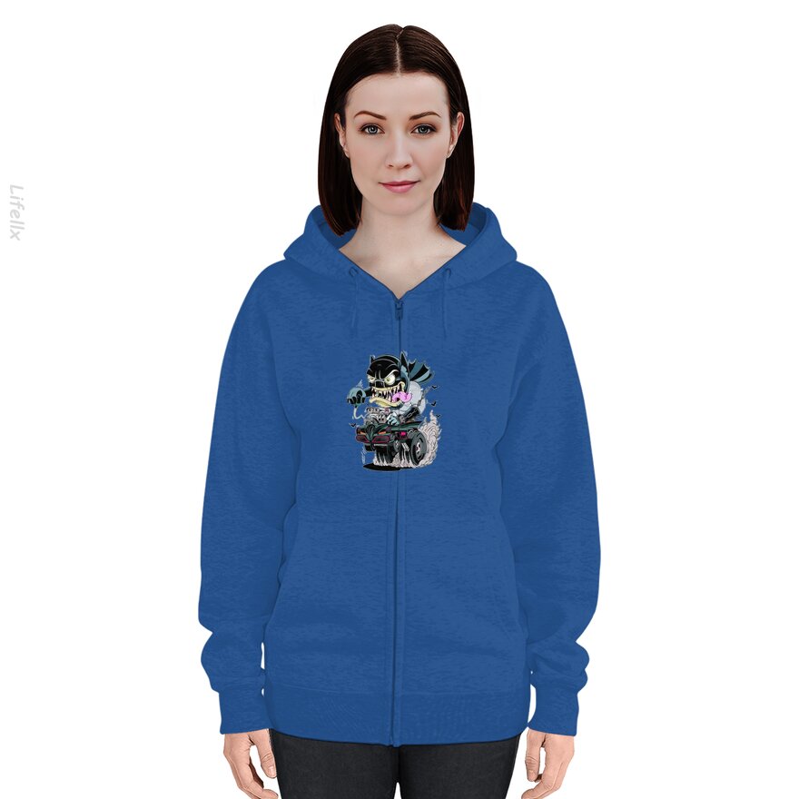 Rat Fink bat Monster Zip Hoodie By @Silviaro