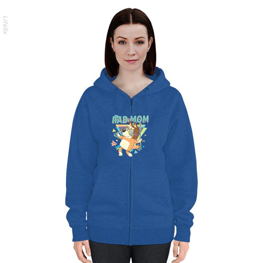 Rad Mom Bluey Dad Zip Hoodie By @Guilherme