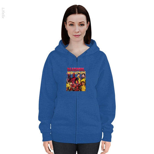 Deadpool 3 Movie Zip Hoodie By @Silviaro