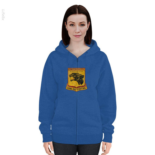 761st Tank Battalion - Black Panthers V03 Zip Hoodies By @Breez