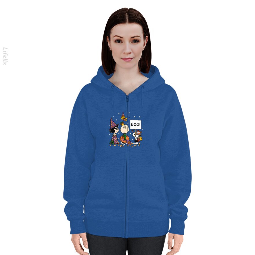 Snoopy retro Halloween Sudaderas con cremallera por @Silviaro