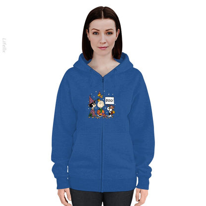 Retro Snoopy Halloween Hoodies met rits door @Silviaro