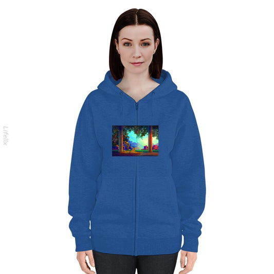 Surrealistisch Psychedelisch 1920s Hoodie met rits door @Silviaro