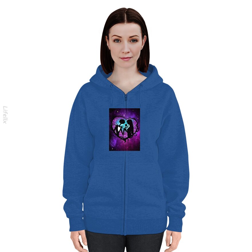 Jack en Sally Valentijns Dromen Hoodies met rits door @Breez