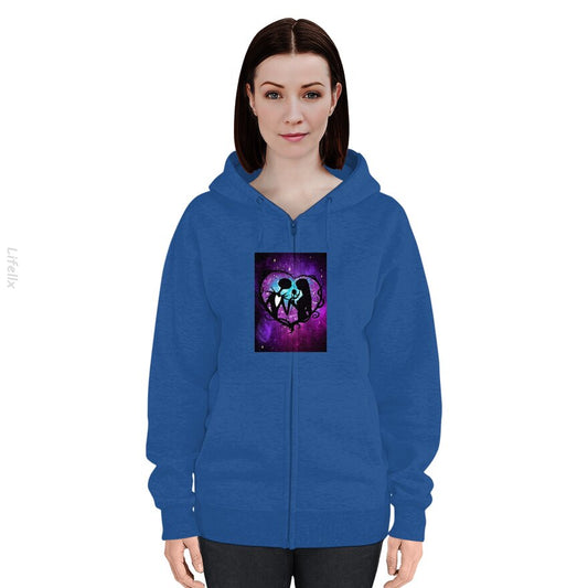 Jack and Sally Valentine's Dream scapes by Teresa Zip Hoodies By @Breez