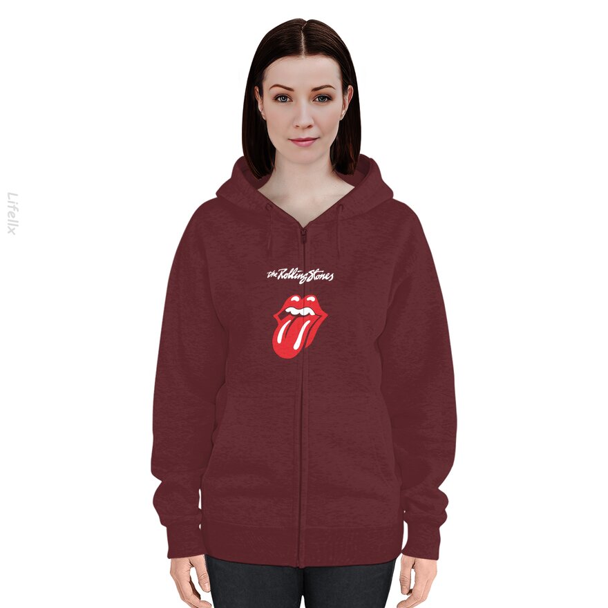 Rolling Rock Band Stone Zip Hoodie By @Silviaro