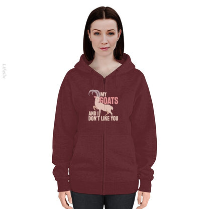 Goat Farming Funny Farmer Zip Hoodies By @Silviaro