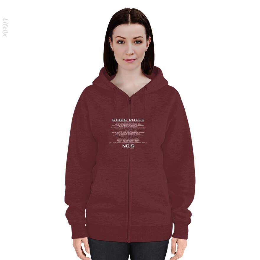 Gibbs-regels van NCIS Hoodie met rits door @Silviaro