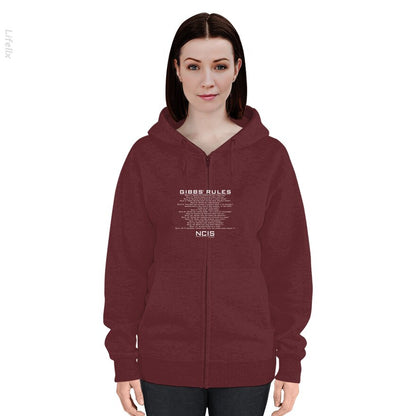 Gibbs-regels van NCIS Hoodie met rits door @Silviaro