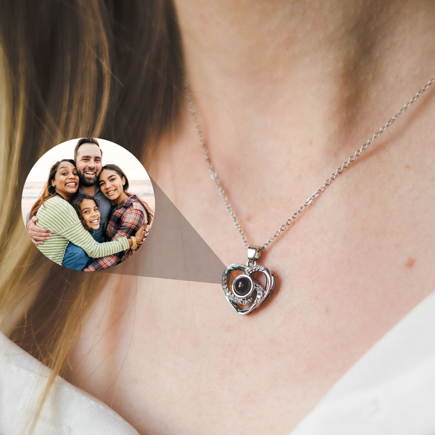 Collana con proiezione di foto personalizzata, collana con immagine commemorativa personalizzata