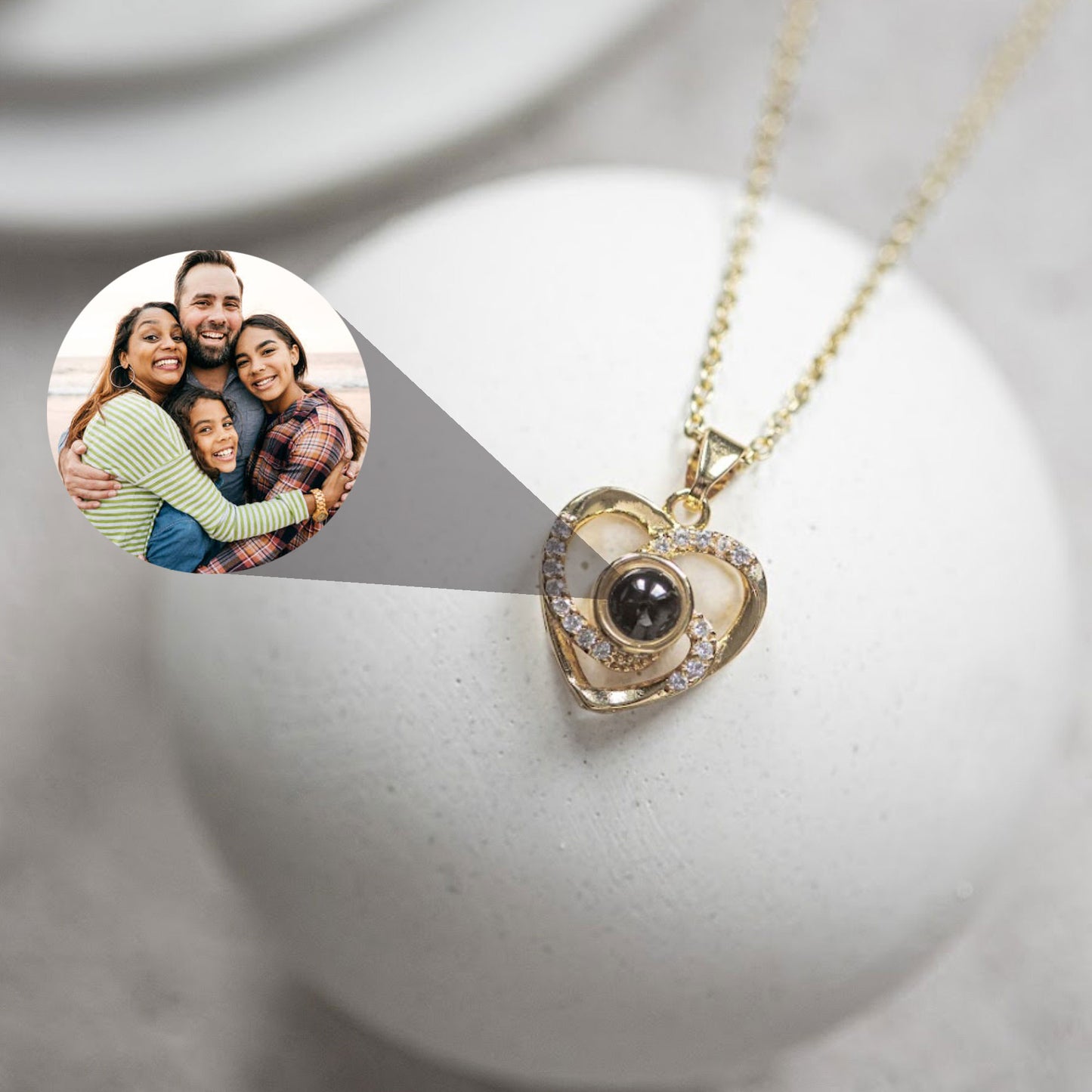 Collana con proiezione di foto personalizzata, collana con immagine commemorativa personalizzata