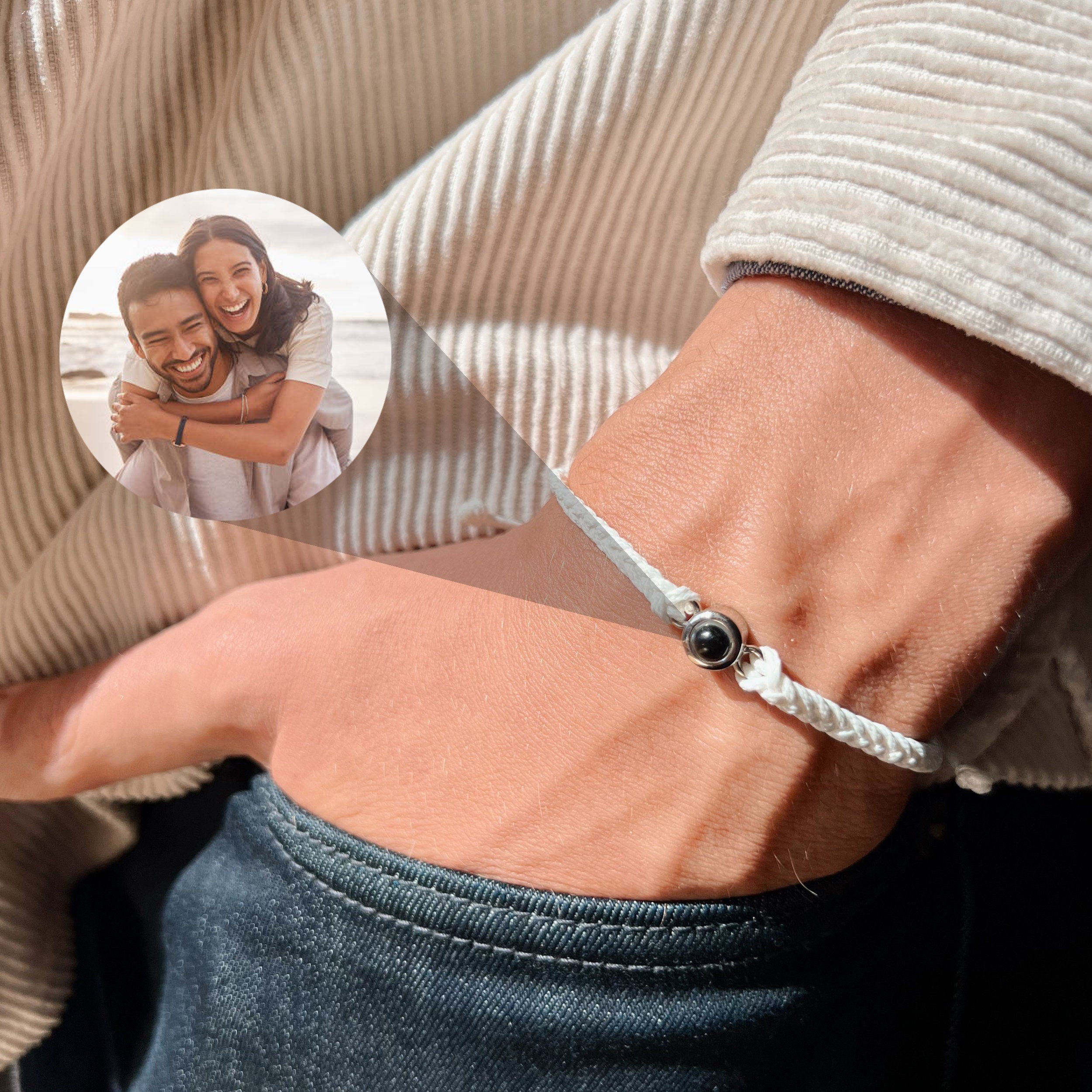 Personalized Photo Projection Bracelet,braided Rope Projection Bracelet,custom  Couple Photo Bracelet,memorial Gift,picture Inside Jewelry - Etsy