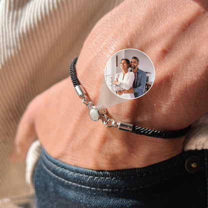 Bracelet Photo Projection Personnalisée, Bracelet Photo Mémorial Couple Personnalisé