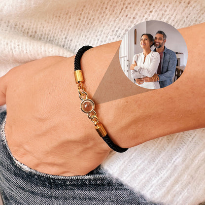 Pulsera personalizada con foto de proyección, pulsera personalizada con foto conmemorativa de pareja