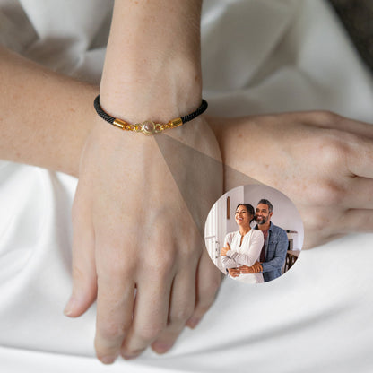 Pulsera personalizada con foto de proyección, pulsera personalizada con foto conmemorativa de pareja