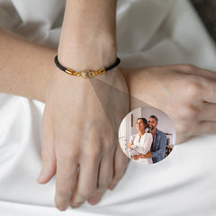 Gepersonaliseerde Projectie Foto armband, Custom Couple Memorial Foto armband