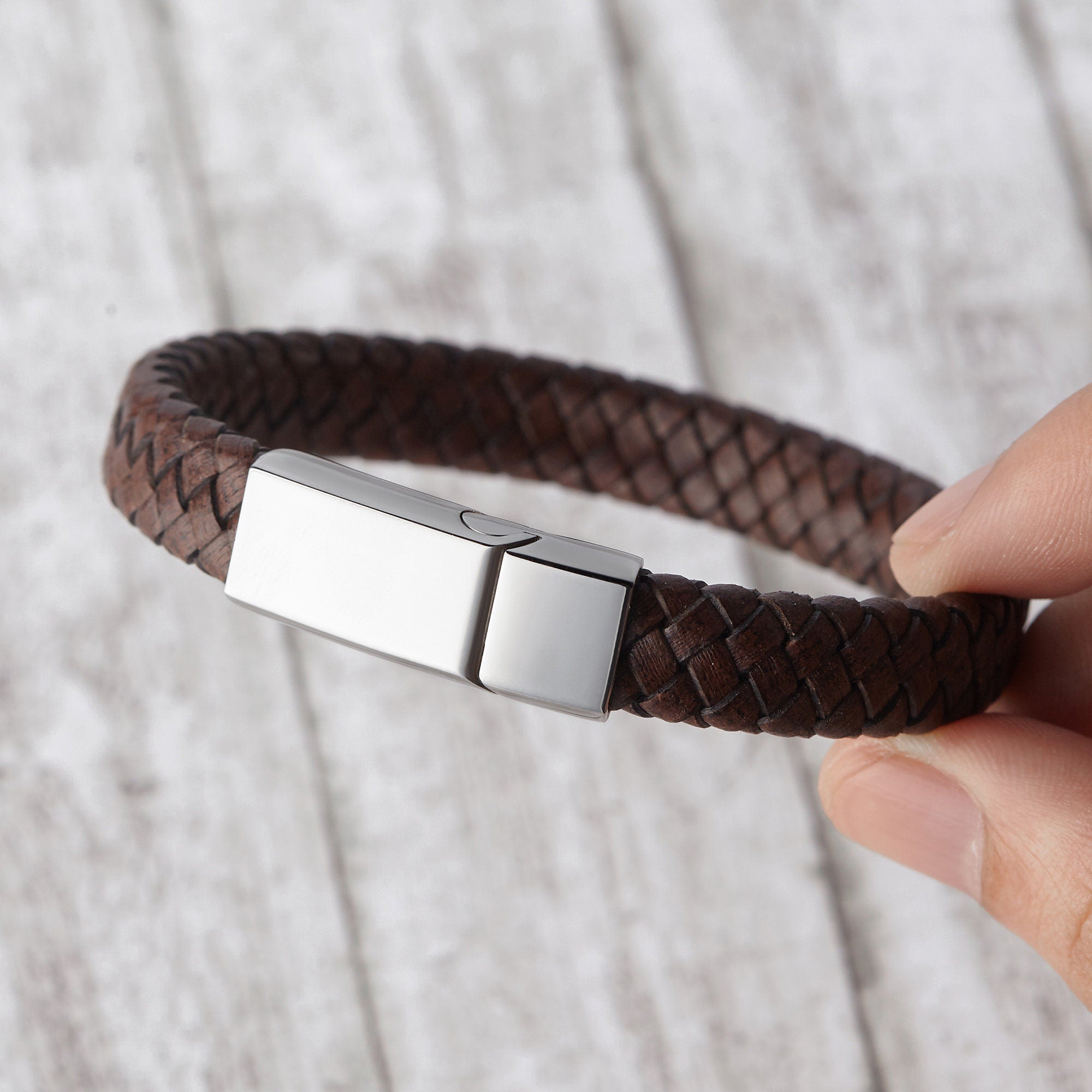 Secret Message Bracelet, Hidden Message, Personalised Real Leather Bracelet  | eBay
