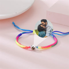 Multicolor geflochtene Seil Projektion Armband, kundengebundene Gedenk-Foto-Armband