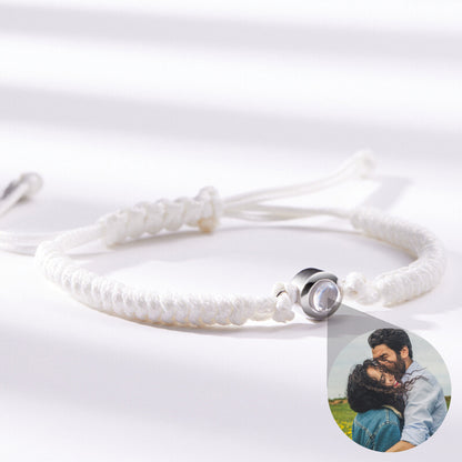 Pulsera de proyección de cuerda trenzada multicolor, pulsera personalizada con foto conmemorativa