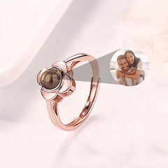 Personalisierte bunte Foto Projektion Ring Verstellbarer Ring