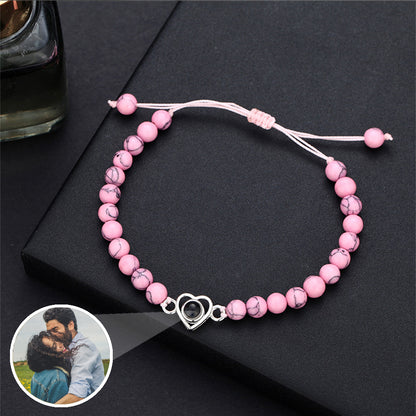 Pulsera Proyección de Foto Corazón Personalizada, Pulsera personalizada con foto conmemorativa