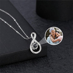 Custom Mobius Projection Photo Necklace, Personalized Picture Jewelry