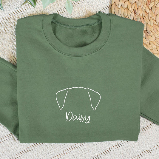 Personalized Dog Ears Sweatshirt with Name, Custom Dog Mom Sweatshirt, Dog Dad Gift, Gift for Dog Lovers