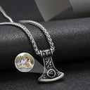 Personalized Axe Photo Projection Necklace