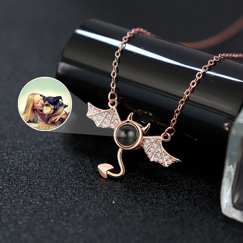 Custom Devil Photo Projection Necklace