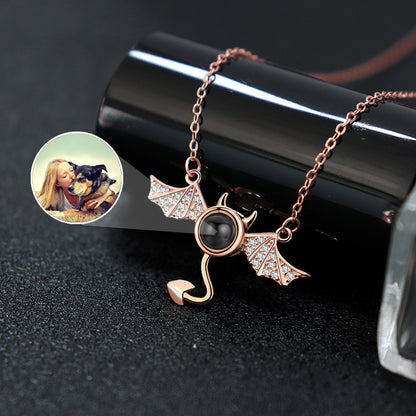 Custom Devil Photo Projection Necklace