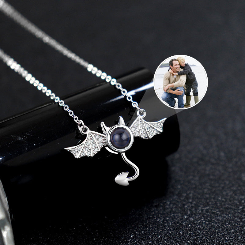 Custom Devil Photo Projection Necklace