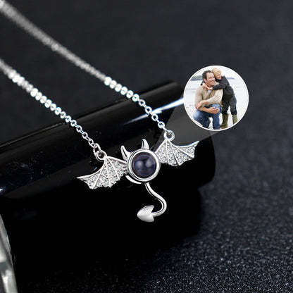 Custom Devil Photo Projection Necklace