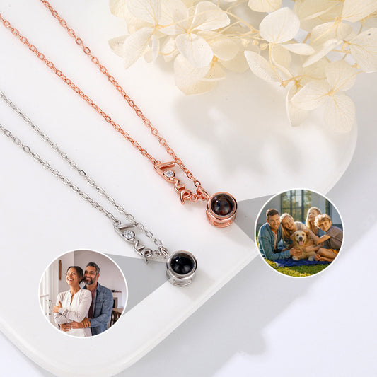 Custom Photo Projection Love Pendant Necklace