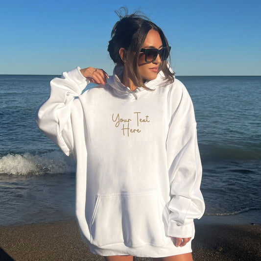 Embroidered Custom Hoodie Your Text Handmade Sweatshirt